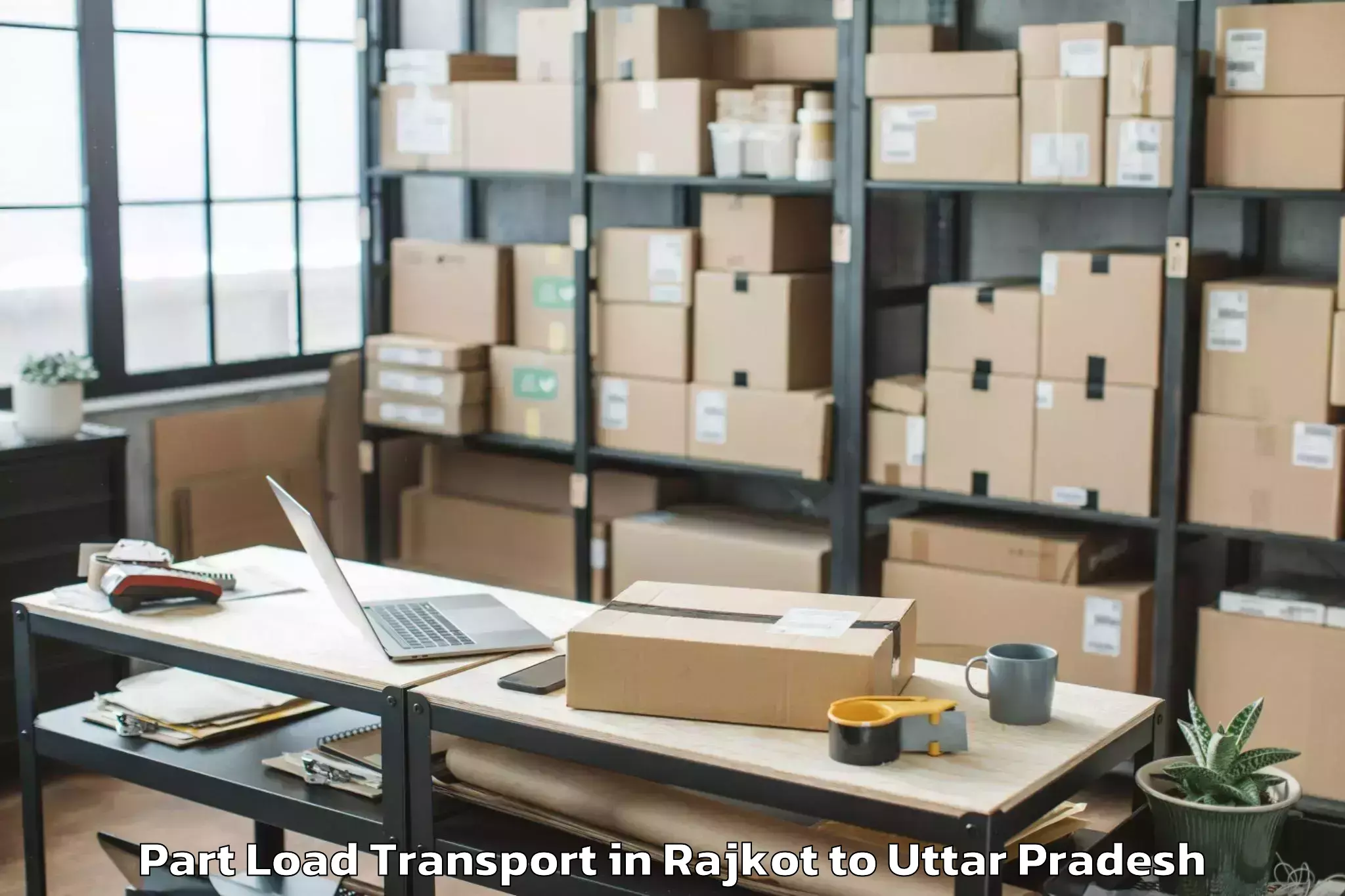 Top Rajkot to Ramkola Part Load Transport Available